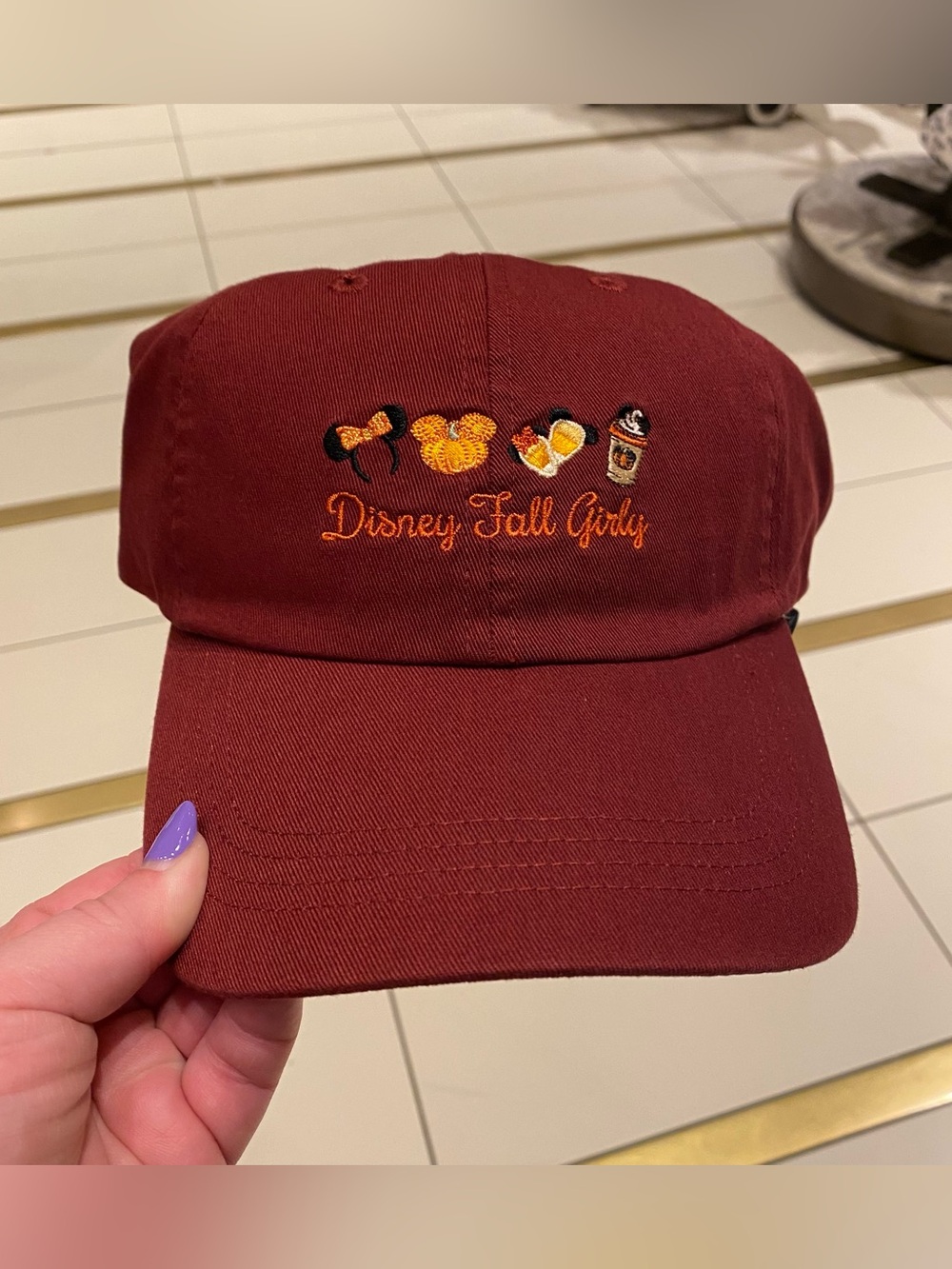Disney Parks Fall Girly Girl Headband Pumpkin Spice Latte Adult Baseball Hat